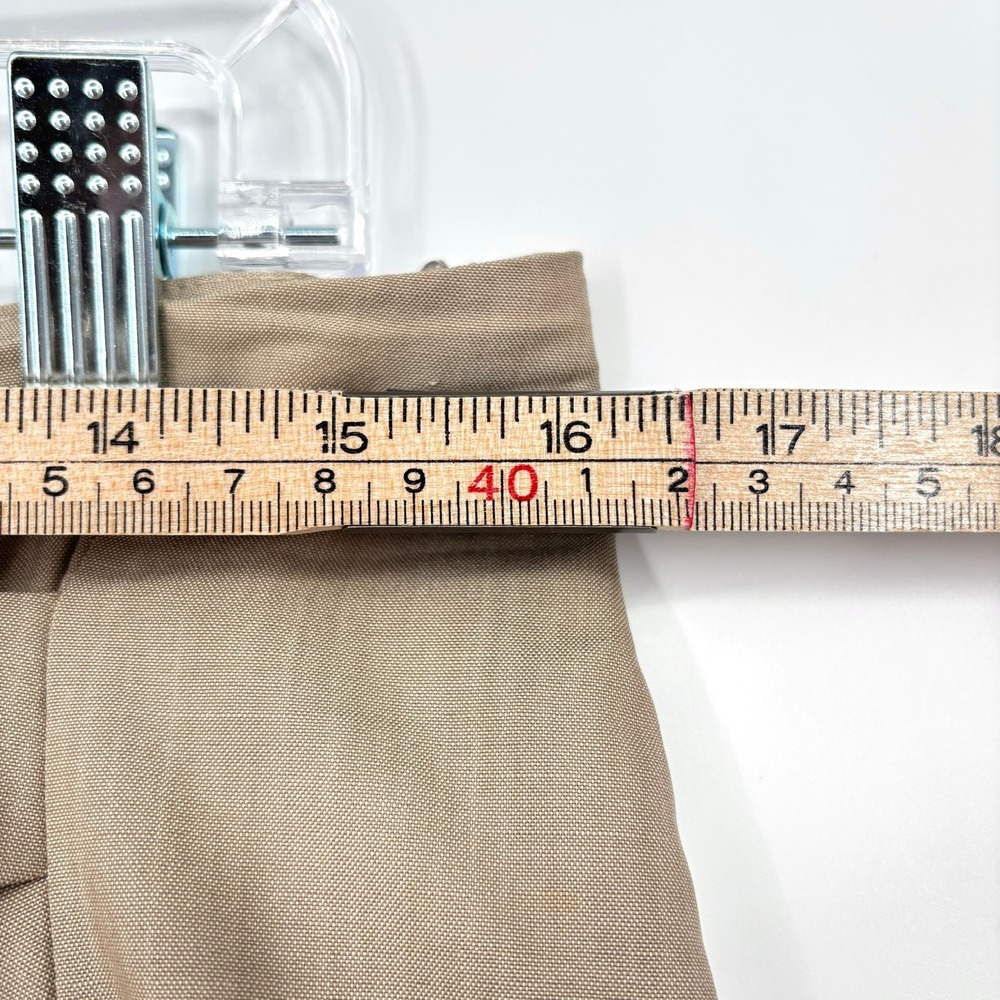 MaxMara Midi Skirt Midi Wool Silk Draped Lined Zip Pockets Beige Woven Size 10 - Picture 10 of 11